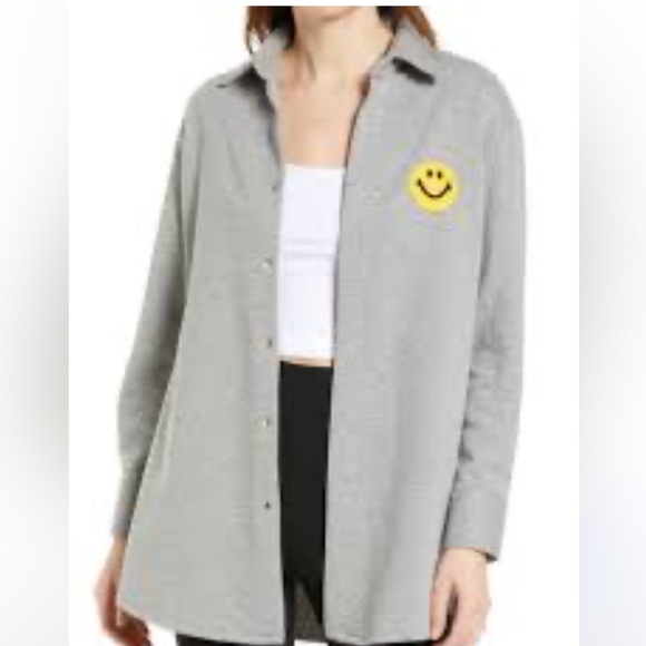 So cute 😊 RARE Joshua Sanders X Smiley collared sweatshirt Button up Size small - Picture 3 of 8